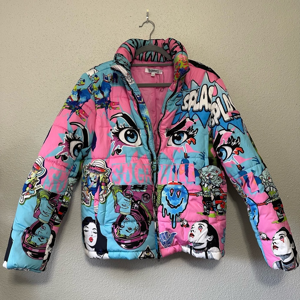 Sugarhill Pink Psycho Puffer Faygo Streetwear Jacket - Small - RARE